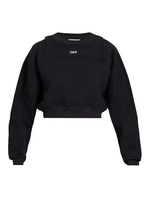 Cropped Layered Logo Sweatshirt