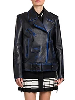 Oversized Leather Biker Jacket