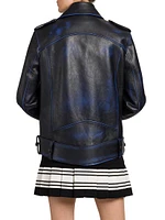 Oversized Leather Biker Jacket