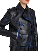 Oversized Leather Biker Jacket