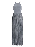 Halter Fringe Maxi Dress