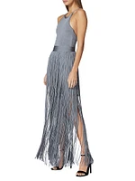 Halter Fringe Maxi Dress