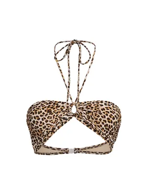 Leopard Bandeau Bikini Top