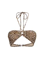 Leopard Bandeau Bikini Top