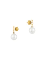 4G Goldtone & Resin Pearl Drop Earrings