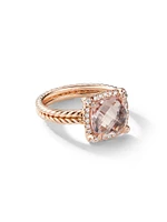 Chatelaine® Pavé Bezel Ring 18K Rose Gold with Morganite and Diamonds