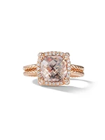 Chatelaine® Pavé Bezel Ring 18K Rose Gold with Morganite and Diamonds