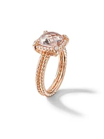 Chatelaine® Pavé Bezel Ring 18K Rose Gold with Morganite and Diamonds