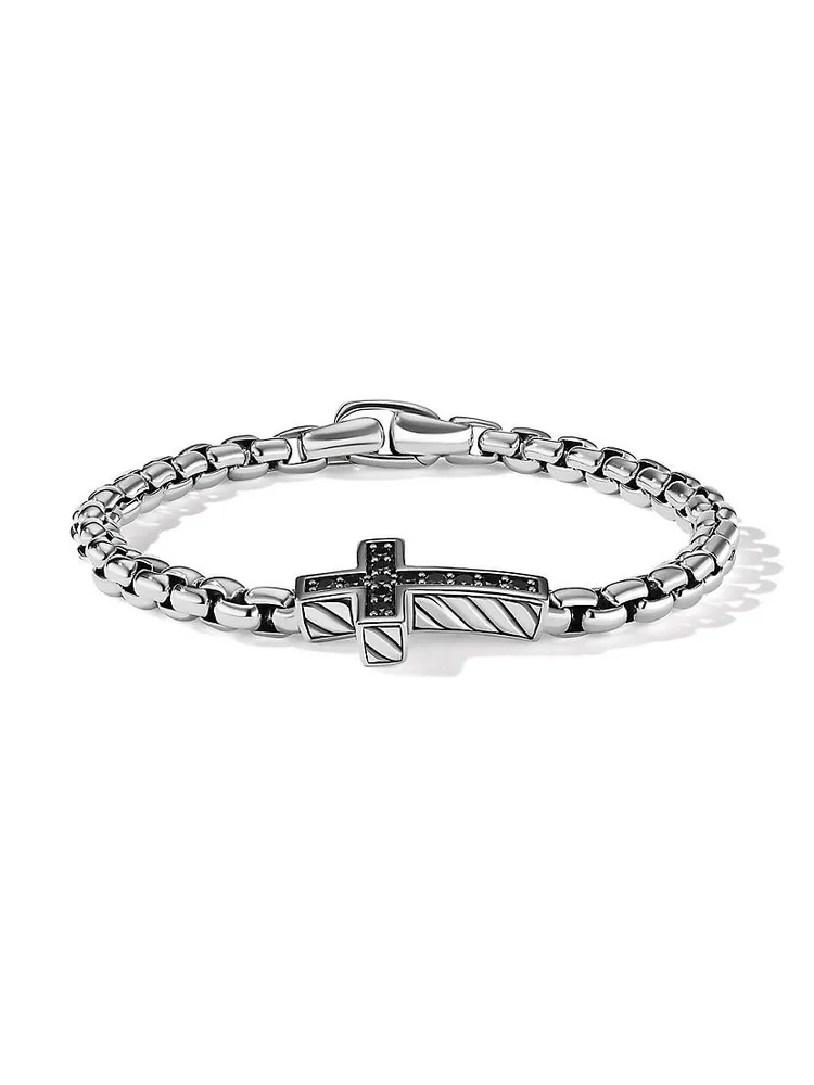 Pavé Cross Bracelet with Black Diamonds