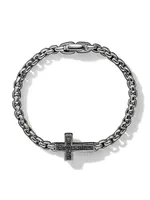 Pavé Cross Bracelet with Black Diamonds