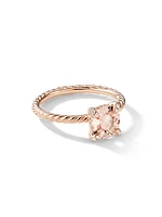 Chatelaine® Ring 18K Rose Gold with Morganite and Pavé Diamonds