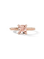 Chatelaine® Ring 18K Rose Gold with Morganite and Pavé Diamonds