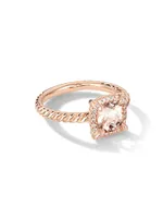 Petite Chatelaine® Pavé Bezel Ring 18K Rose Gold with Morganite and Diamonds