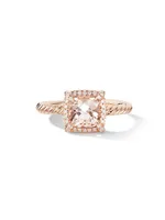 Petite Chatelaine® Pavé Bezel Ring 18K Rose Gold with Morganite and Diamonds