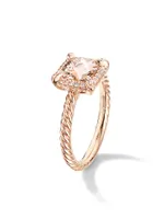 Petite Chatelaine® Pavé Bezel Ring 18K Rose Gold with Morganite and Diamonds