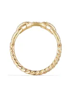 Stax Chain Link Ring 18K Gold with Pavé Diamonds