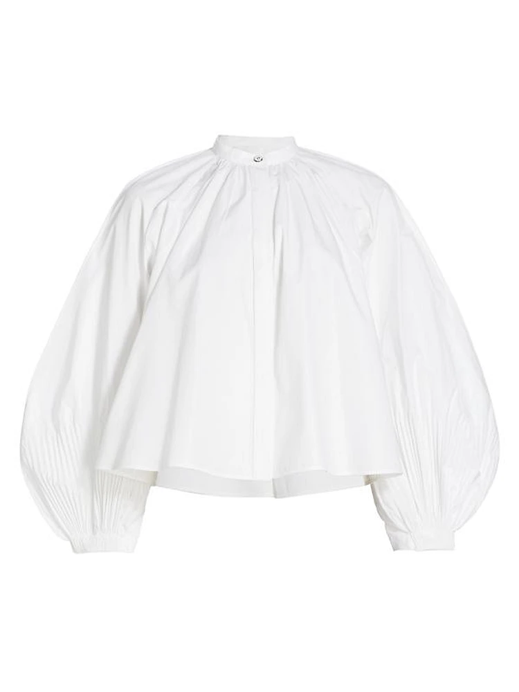 Poplin Puff-Sleeve Shirt