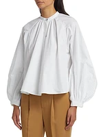 Poplin Puff-Sleeve Shirt