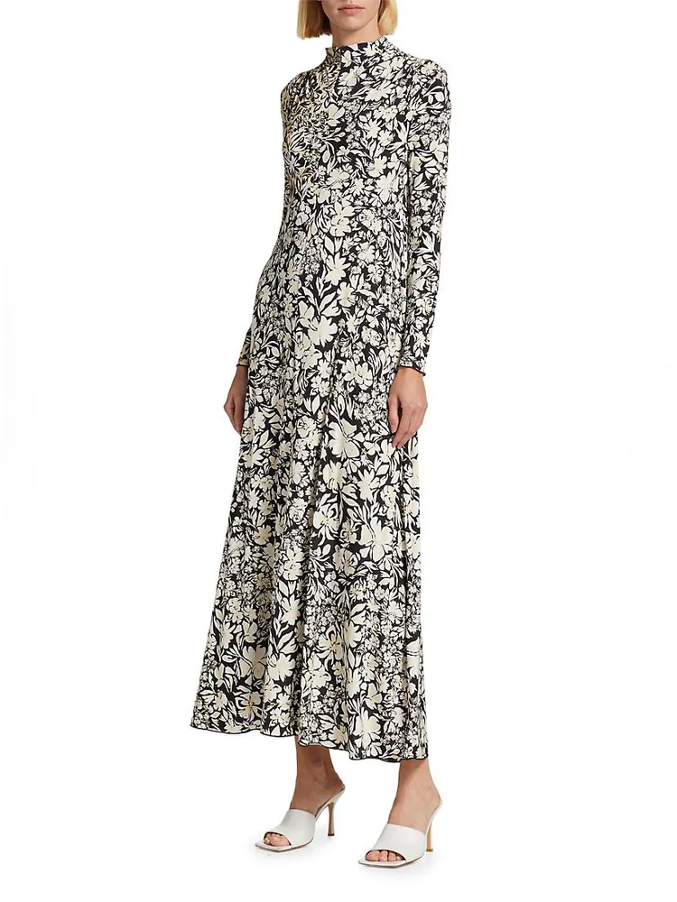 Floral Gathered Maxi Dress