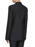 Gabardine Silk-Blend Tailored Blazer