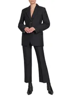 Gabardine Silk-Blend Tailored Blazer