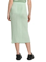 Ribbed Knit Midi-Skirt