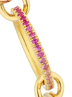 Two-Tone 18K Gold & Pink Sapphires Linked Rings