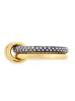 Saks Ombré Exclusive Two-Tone 18K Gold & Blue Sapphire Linked Rings