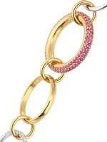 Two-Tone 18K Gold, Pink Sapphires & 2.15 TCW Diamond Four-Link Ring