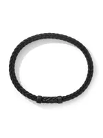 Chevron Black Rubber Bracelet with Titanium