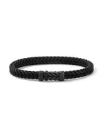 Chevron Black Rubber Bracelet with Titanium