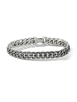 Curb Chain Bracelet with Pavé Diamonds