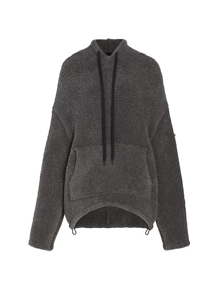 Oversized Wool-Blend Sherpa Hoodie