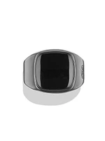 Exotic Stone Signet Ring Black Titanium