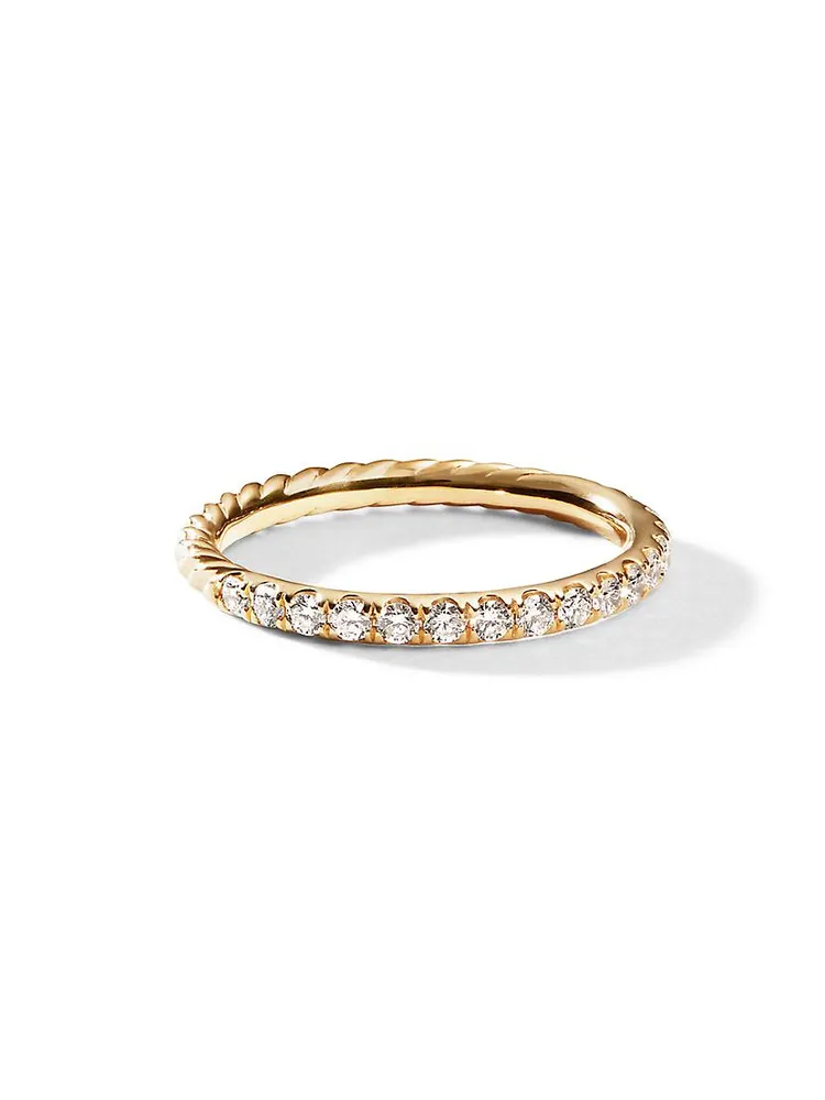 Cable Collectibles® Stack Ring 18K Gold with Pavé Diamonds