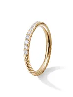 Cable Collectibles® Stack Ring 18K Gold with Pavé Diamonds