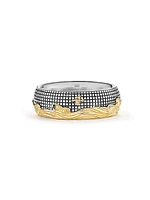 Waves Band Ring with 18K Yellow Gold