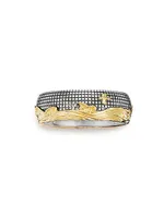 Waves Band Ring with 18K Yellow Gold