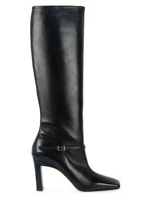 Isa Tall Leather Buckle Boots