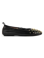 June Studded Leather Ballerina Flats