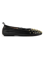 June Studded Leather Ballerina Flats