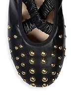 June Studded Leather Ballerina Flats