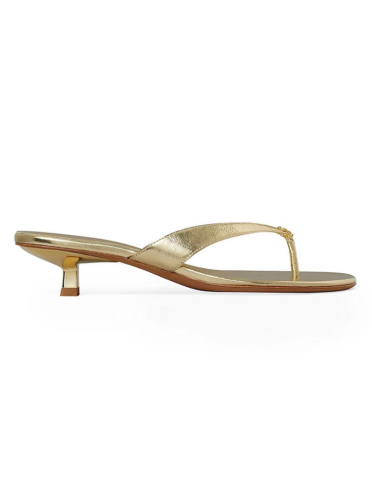 Classic Logo 35MM Metallic Leather Thong Sandals