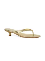 Classic Logo 35MM Metallic Leather Thong Sandals