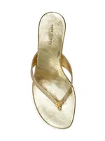 Classic Logo 35MM Metallic Leather Thong Sandals