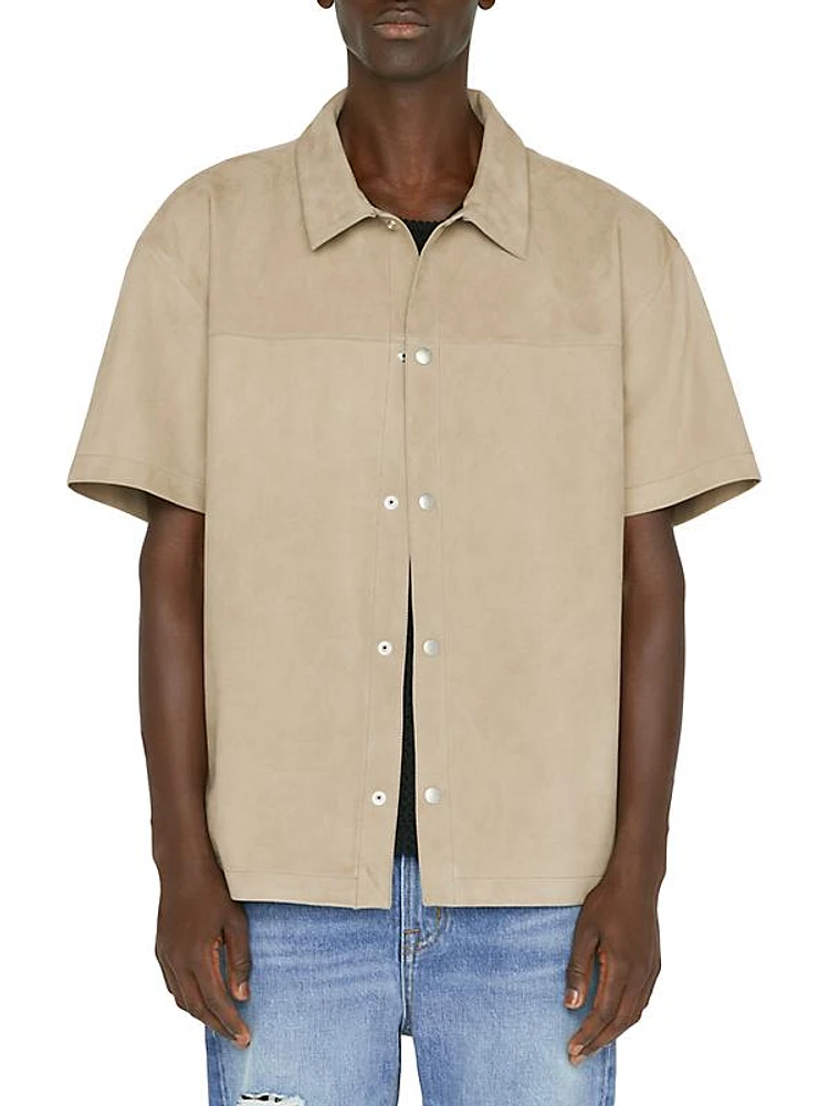 Suede Snap-Front Shirt