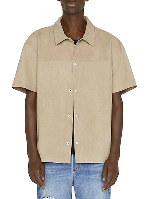 Suede Snap-Front Shirt