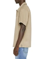 Suede Snap-Front Shirt