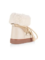 Shearling & Leather High-Top Sneakers