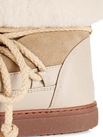 Shearling & Leather High-Top Sneakers